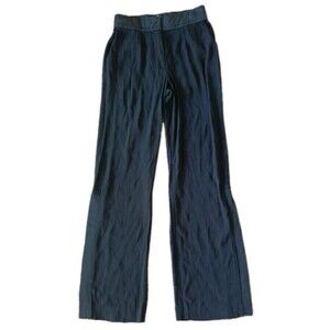 Nicole Miller Artelier Dress Pants Size 4 Side Split Wide Leg Black Crinkled